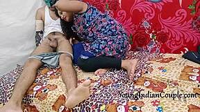 A hot young Indian girl sucks her Hindi boyfriend's big cock in homemade desi style, leading to rough doggystyle.