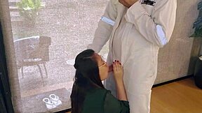 My wife squeezes my cock right when I get home from work