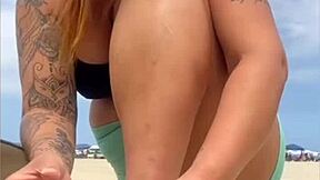 Novinho Wants Friend To Fuck Me Together On Beach Swollen Pussy