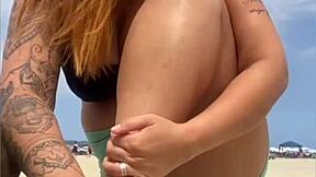 Novinho Wants Friend To Fuck Me Together On Beach Swollen Pussy