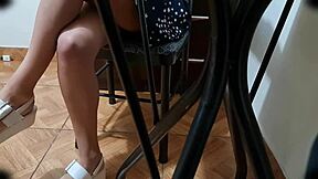 my stepsister in cute skirt with white panties