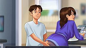 Lets Play - Summertime Saga Sex With Debbie In The Kitchen