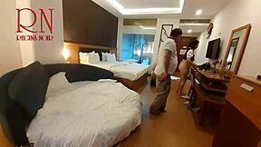 Licking Navel And Pussy Of Beautiful Curvy Slut After Pouring Drink