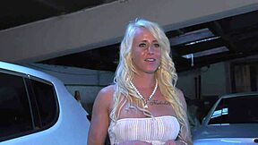 Blonde Babe Rides Big Cock In Parking Lot!