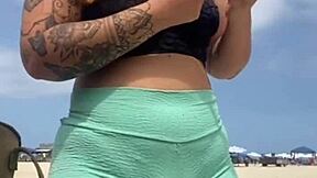 Novinho Wants Friend To Fuck Me Together On Beach Swollen Pussy