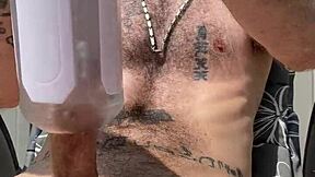 Verbal Daddy Bradley K Savage Uses Electric Blowjob Machine Outside