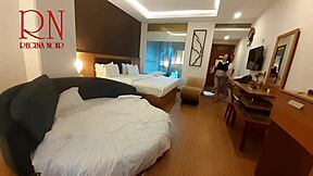 Licking Navel And Pussy Of Beautiful Curvy Slut After Pouring Drink