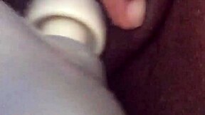 squirting ebony on the sofa with intense masturbation