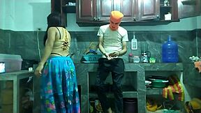 25-year-old man strokes big cock in kitchen