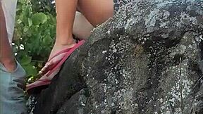 showing pussy on beach without panties during massage