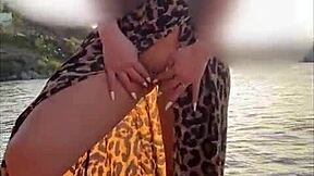 showing pussy on beach without panties during massage