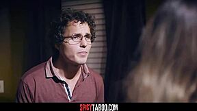 Brunette Girlfriend Sneaks Sex with Boyfriend in Doggystyle