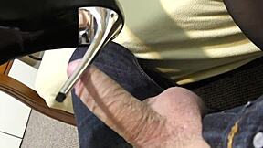 Intriguing Shoe Job With Cum On Feet In High Heels