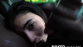 mexican dicksucker sucking big black dick in back of suv