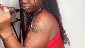 Stepbrother, let me suck your big black cock, says evil eater Keisha Minaj before cumshot.