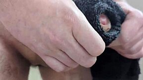 This Towel Feels So Real Massive Cumshot In Bathroom Solo