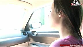 skinny brunette teen picked up on street