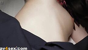 Hardcore creampie in shaved pussy of cheeky obedient asian schoolgirl jav porn