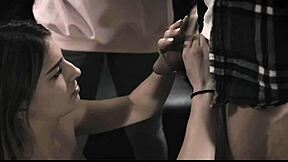 Step-Parents Convince Lesbian Step-Daughter Threesome