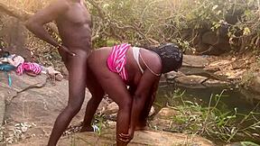 Village Girl Bent Over and Fucked in Stream