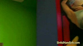 Asian Babe Boldly Strokes Monster Cock in Stockings