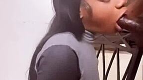 Stepbrother, let me suck your big black cock, says evil eater Keisha Minaj before cumshot.