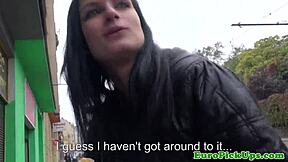 Euro Slut Flashes For Cash In Public