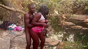 Village Girl Bent Over and Fucked in Stream