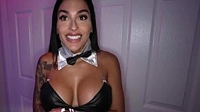 Hotwife bunny interacts with black guy