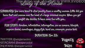 erotic audio where dominant female interrogates and uses you while handcuffed