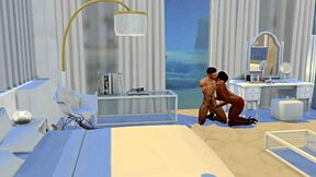 Hunky Sims 4 Couple Licks And Fucks On Honeymoon With Monster Cock Cumshot!