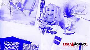 Kira Thorn takes on the big cock squad in rough DP?