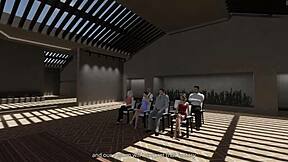 let's dive into caroline's fantasies with strapon and monster cocks in wonderland