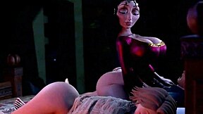 Goth Gothel Bent Over In Doggystyle Hentai Action