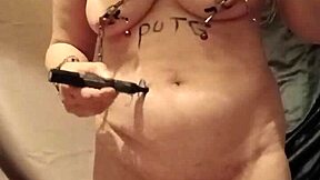 Homemade Humiliation: Slave Bent Over with Toys and Bondage for Orgasm