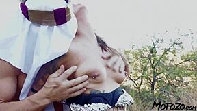 Exotic dancer says, 'Give me that cum in my mouth'