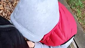 I risk a quickie fuck with this 18yo brunette in public