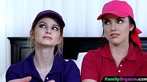 Competitive men dominate stepdaughters in intense group fantasy roleplay