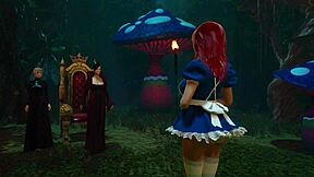 let's dive into caroline's fantasies with strapon and monster cocks in wonderland