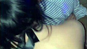 asian slut in lingerie screams from big cock missionary fuck