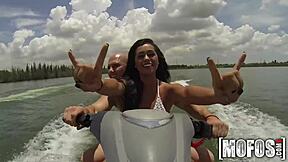 Mofos! Hot Teen Threesome Sucking Cocks on Seadoo!