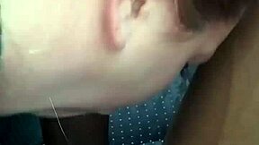 Amateur gives sloppy public blowjob outdoors