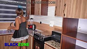 Close Up Kitchen Sex with Mommy Mother in Law Small Waist Beautiful Black Amateurs