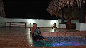 Ebony milf stepmom bent over in public with son's best friend