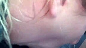 Amateur gives sloppy public blowjob outdoors