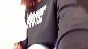 This ebony teen plays with her pussy and asshole using toys in a squirting session. She squirts hard on the fat ass.