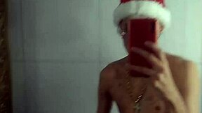 Tattooed Brazilian Handjob Before Christmas Dinner