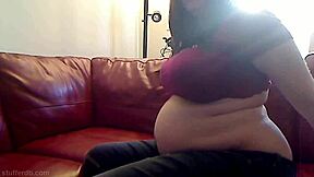 azismiss ice cream stuffing with big tits and belly