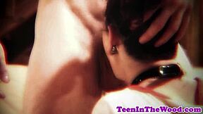 Teen Bound in Bondage and Bent Over for Rough Doggystyle by Horny Maledom Master. She Rides Cowgirl Until Cum in Mouth.