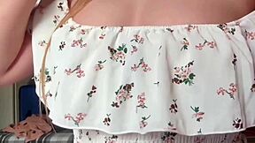 Very beautiful natural girl masturbates pussy with fingers